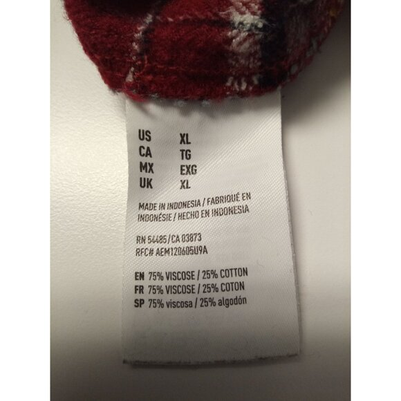 American Eagle Outfitters Junior's Blue White Yellow Button Down Shirt Size XL - Picture 6 of 6